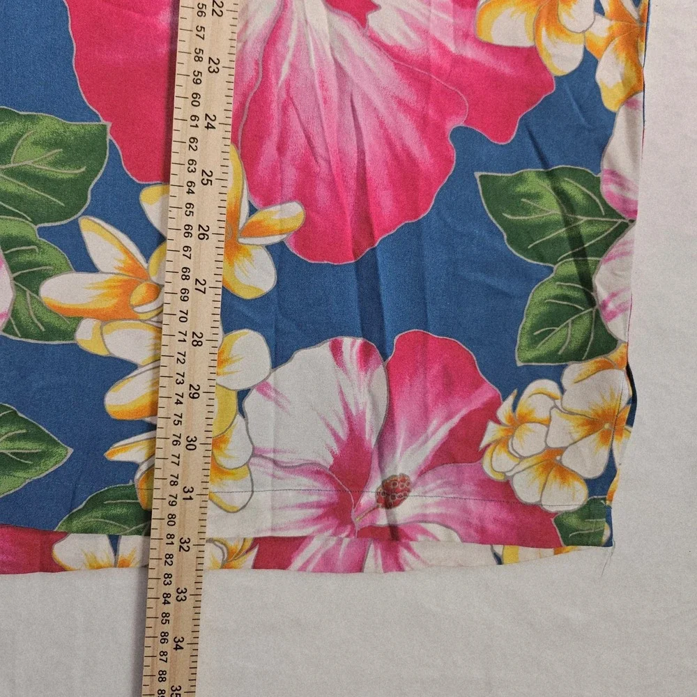 Vintage Ralph Lauren‎ Mens XL Tropical Floral Hibiscus Viscose Short Sleeve
